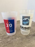 2 Kunststoff Sammel Trinkbecher Fassball Basel