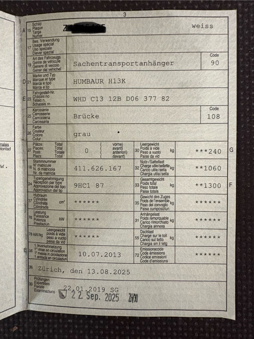 Rimorchi: Anhänger Humbaur H13K – Usato da Dietikon venduto da zile_zh 4