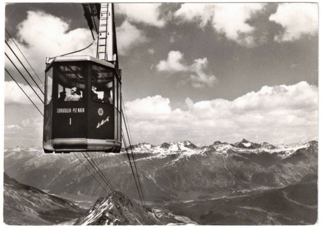 Cartoline postali: St. Moritz - Luftseilbahn Corviglia--Piz Nair – Usato da Binningen venduto da Mountainrider