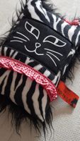 Katzen Deko Zier Kissen Gothic Geschenk  Zebra Print Punk