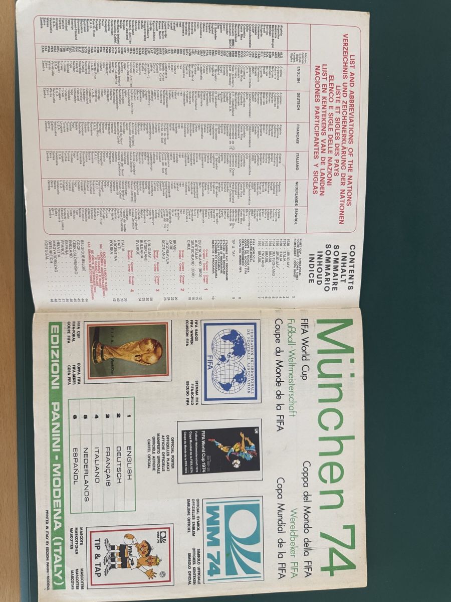 Panini Album: Panini WM 74 München – Usato da Granges-de-Vesin venduto da Gorille 1