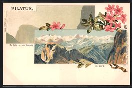 Litho Pilatus, vernebelte und klare Ansi