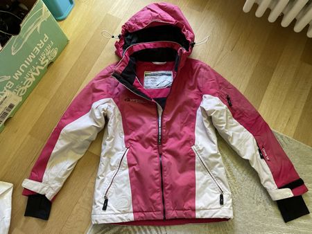 Kinder Skijacke Pink/Weiss Grösse 140 Winterfest