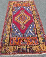 Handgeknüpfter Kasak Teppich 215x120cm,Wunderschöne Antik