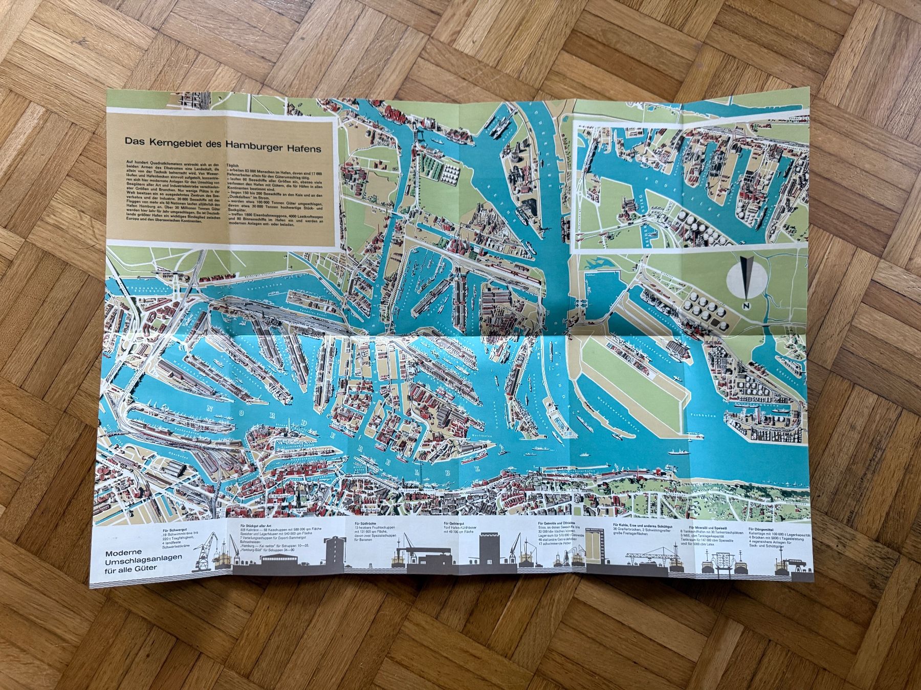 Cartes: Original Bildplan vom Hamburger Hafen, Top Zustand! – D'occasion à Erstfeld par Uhu1980 1