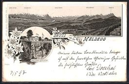Litho Walzenhausen, Gasthaus Meldegg mit