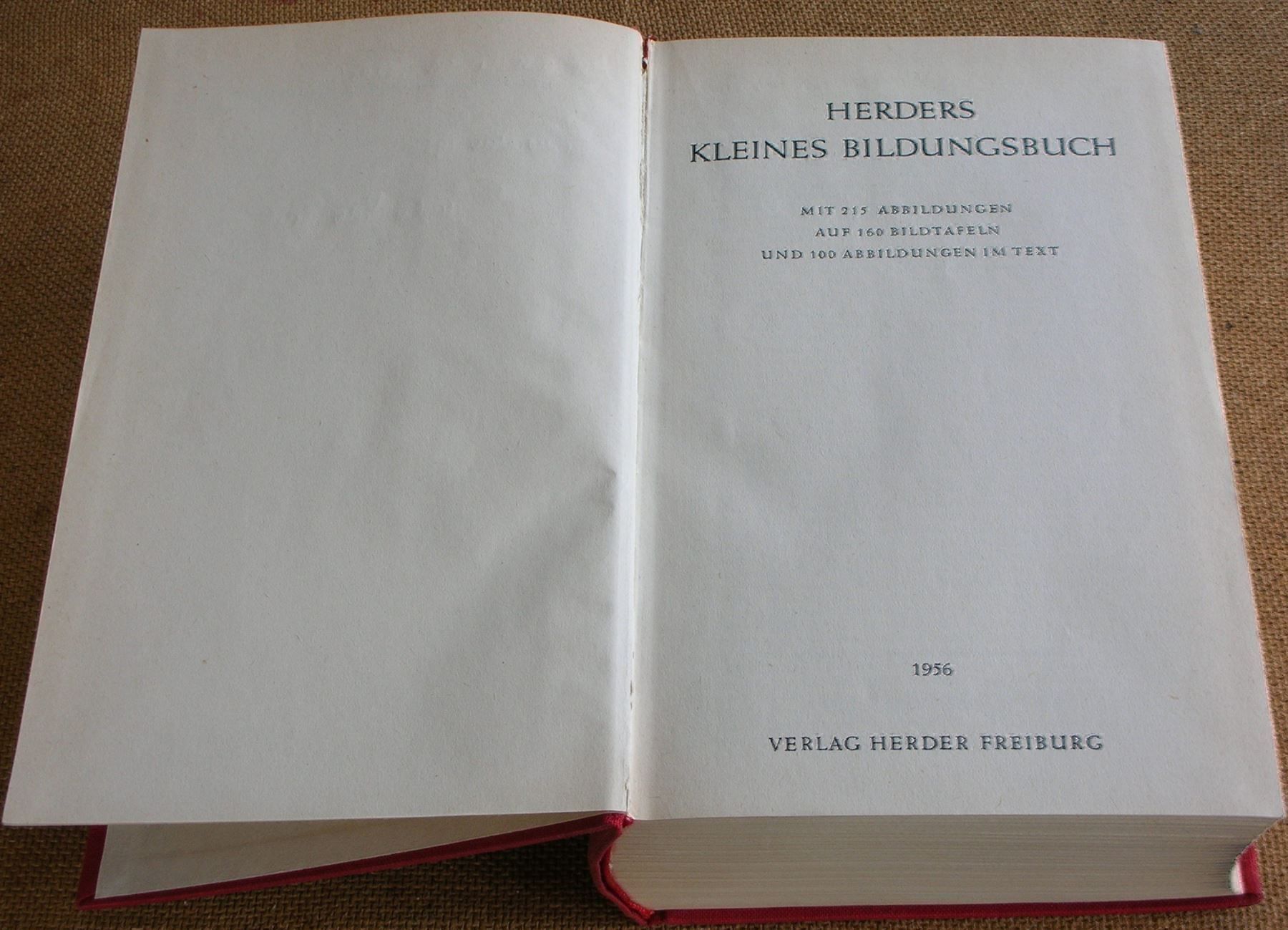 Bücher: HERDERS KLEINES BILDUNGSBUCH  1956 – Gebraucht aus Bäch SZ von Parog 1