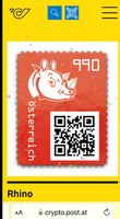 *ÖSTERREICH CRYPTO STAMP CS 3.1 RHINO 2021 ROT AUSTRIA RED