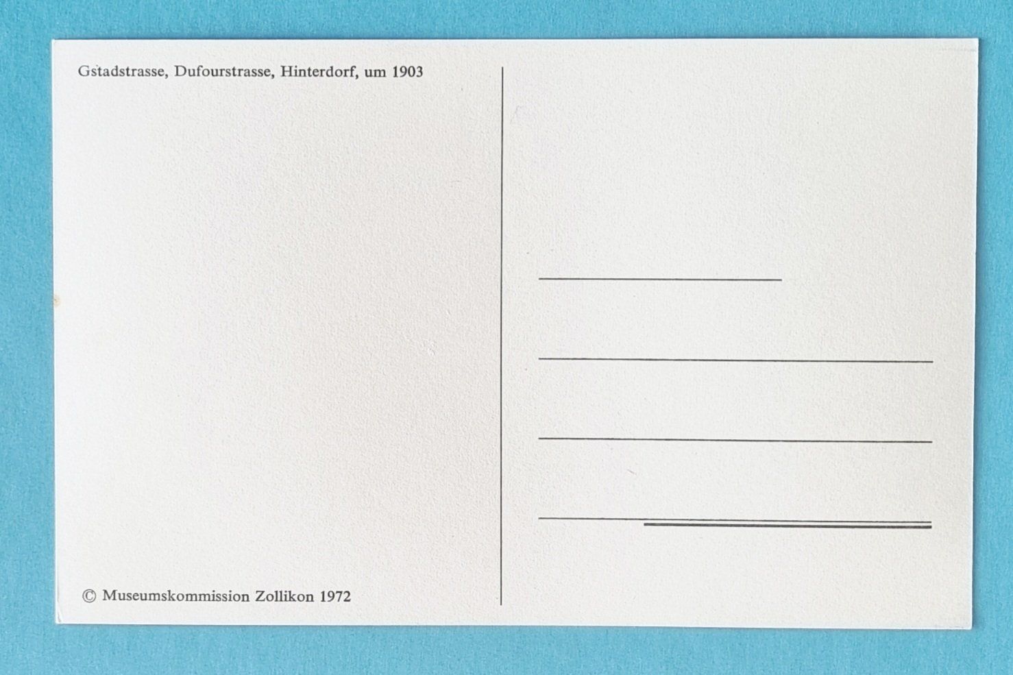 Ansichtskarten: Zollikon - Gstadstrasse - Hinterdorf um 1930 – Gebraucht aus Rothrist von RROENK 1