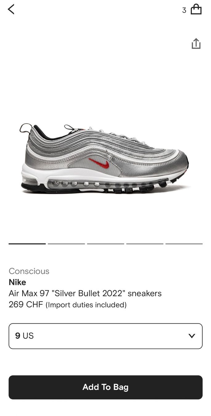 Nike Herrenschuhe: Nike Air Max 97 „Silver Bullet“ 2022 – Gebraucht aus Brüttisellen von f8306 1