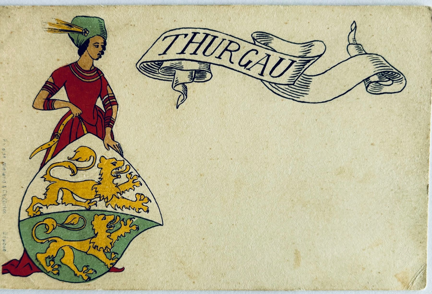 Cartoline postali: Thurgau, Wappen, Litho – Usato da Frauenfeld venduto da Merk52