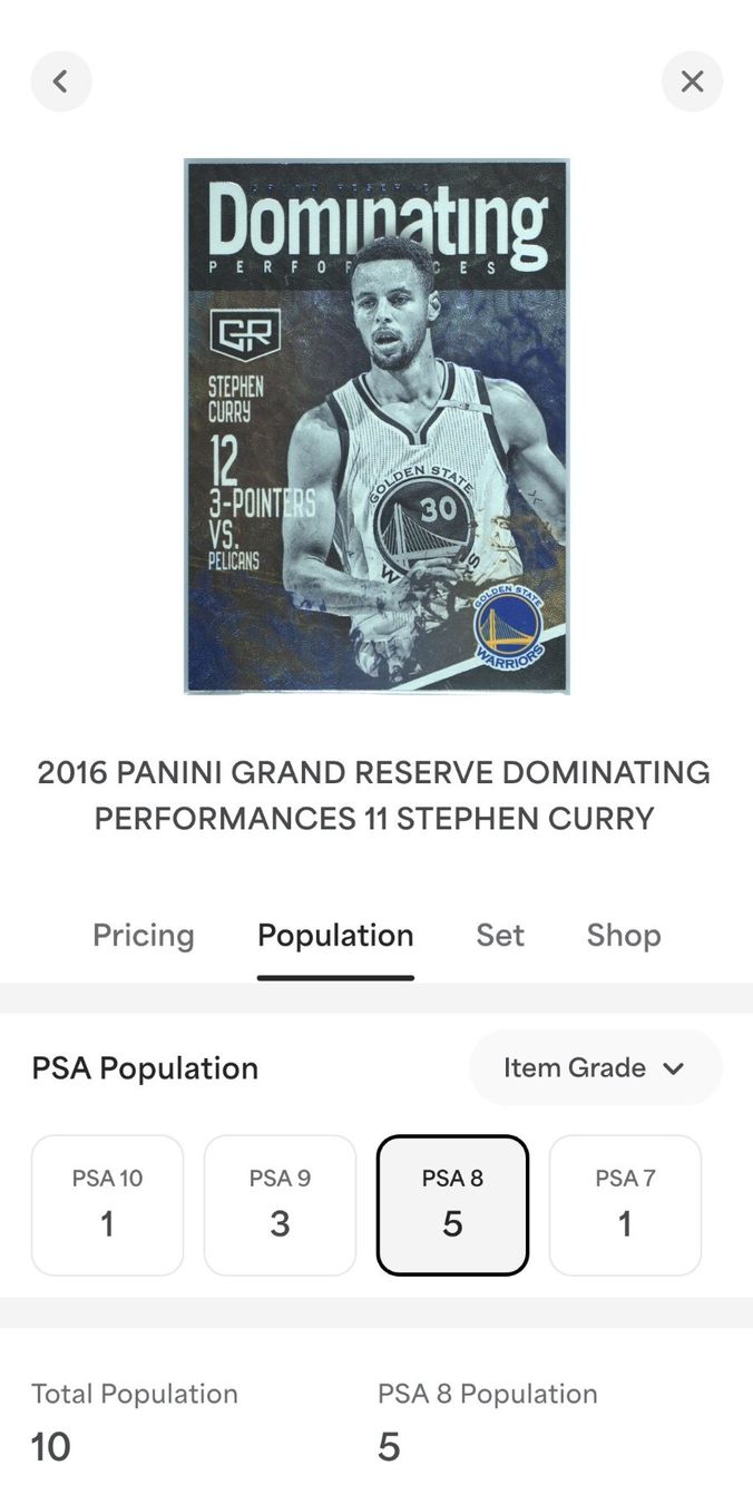 Nba Sammelbilder & Trading cards: NBA Stephen Curry 2016 Grand Reserve Dominating Insert PSA 8 – Neu (gemäss Beschreibung) aus Muri b. Bern von winningloser 2