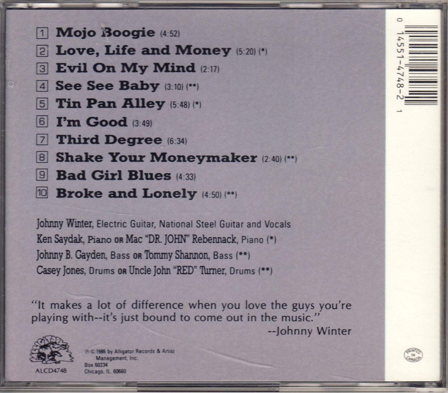 CD: Johnny Winter – 3rd Degree – Nuovo (secondo la descrizione) da Boussens venduto da catfood01 1