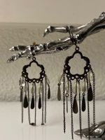 Ohrringe Blumen mit transparenten Perlen- & Kettenbehang