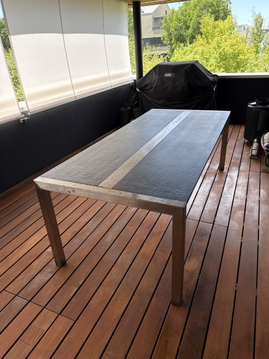 Tische: Gartentisch 220x100 Edelstahl mit dunklem Granit – Gebraucht aus Steinhausen von BUZER17