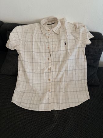 Original Ralph Lauren Kurzarmhemd Gr. XL Beige-Karriert