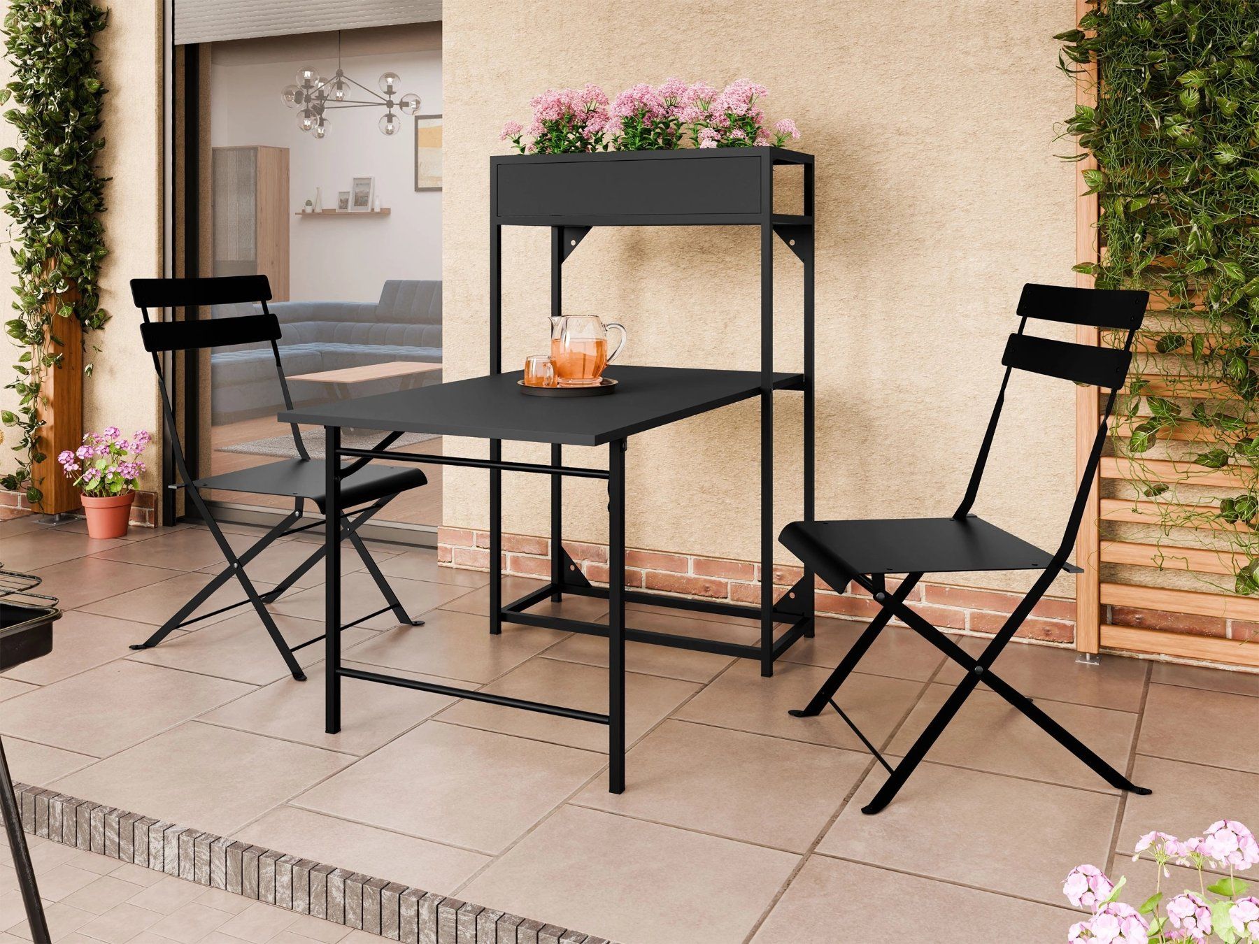 Set di tavolo e panche: Gartenmöbel-Set NEMROT Sitzgruppe - Schwarz – Nuovo e nell'imballaggio originale da Wallenwil venduto da toesstal-vertrieb