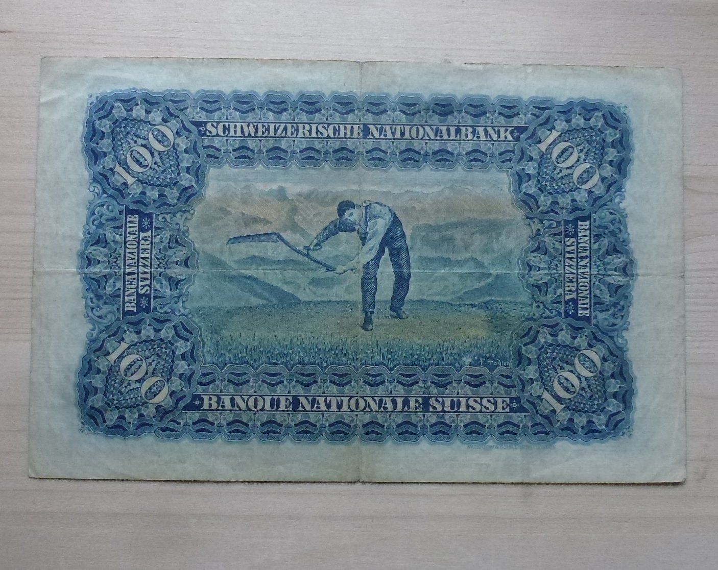 Banconote: 100 Franken 1. April 1924 – Usato da Walkringen venduto da Casablanca777 1