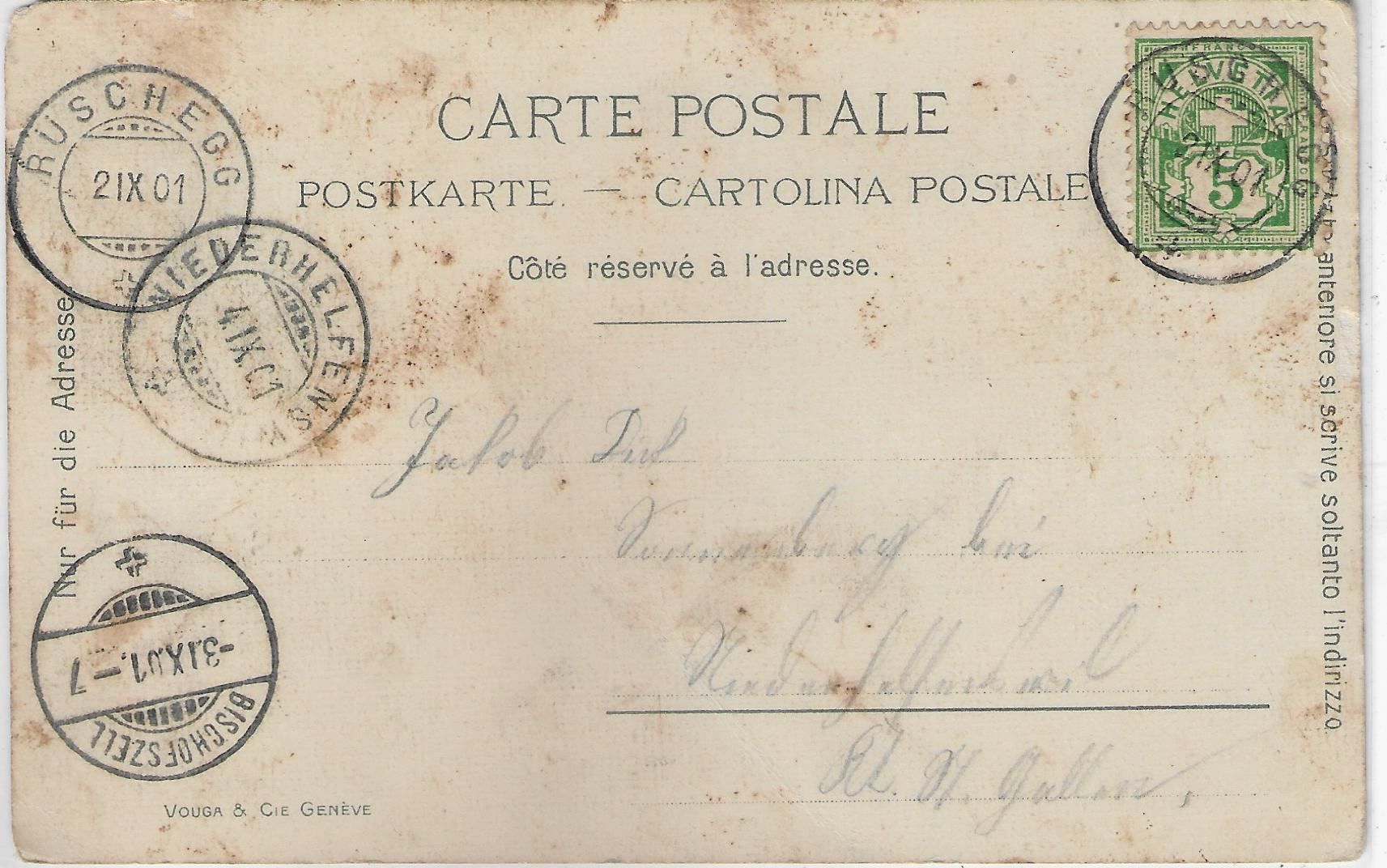 Cartoline postali: Brünig-Bahn - Litho 1901 – Usato da Ettingen venduto da Kartenplanet 1