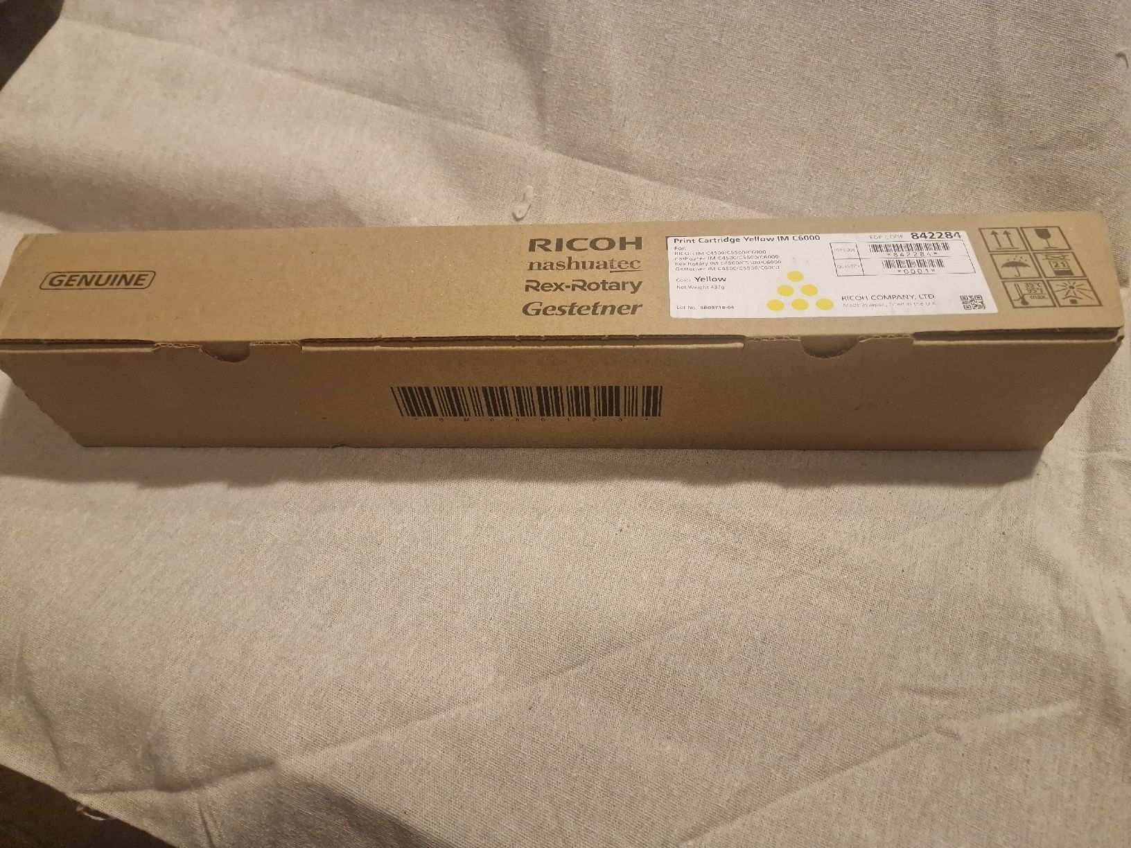 Ricoh Druckerpatronen & Toner: Ricoh Print Cartrige Yellow IM C6000 – Neu und originalverpackt aus Krauchthal von Raumzeugen