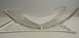 Murano Designer Früchteschale signiert   8 cm hoch  30 x 26