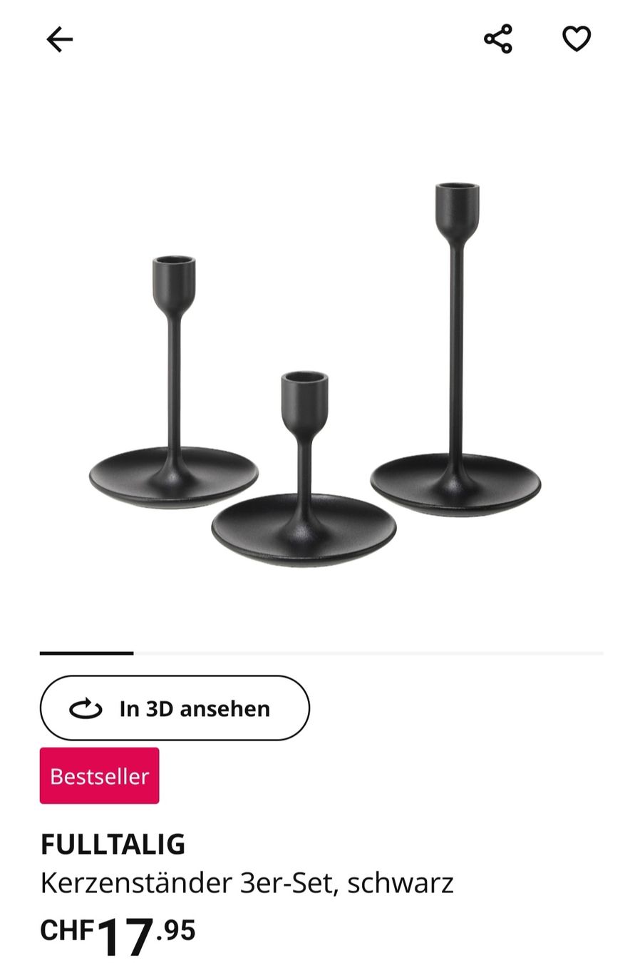 Ikea Portacandele: Ikea Fulltalig Kerzenständer, 3er Set – Usato da Meilen venduto da RemyCo.