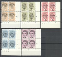 1972, Portraitmarken III, Viererblöcke **