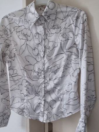 Bluse  Gr. 38 weiss  - schwarz