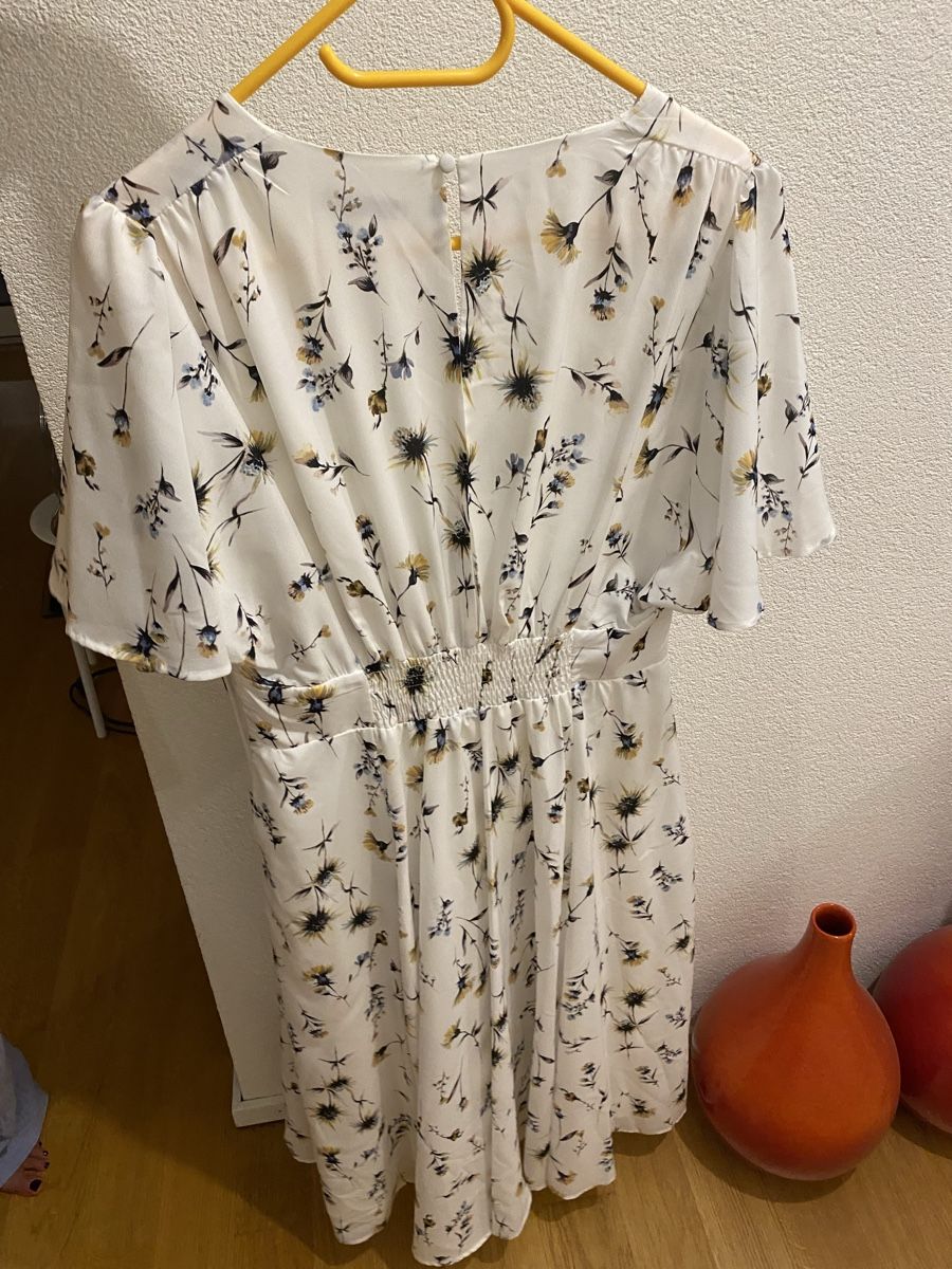 Vestiti: Robe ZaPa blanc imprimé fleurs manches courtes – Nuovo e nell'imballaggio originale da Nyon venduto da rab_vl5j