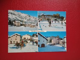 Sils-Maria Graubünden mehrbildrig Curling Kutsche Winter