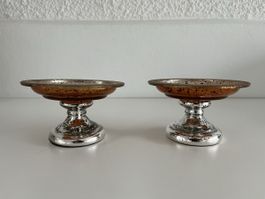 2 Standfuss-Schälchen aus Glas