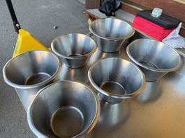 Set von 6 Chromstahlschüsseln, konisch - 2x3 L, 4 x 2 Liter