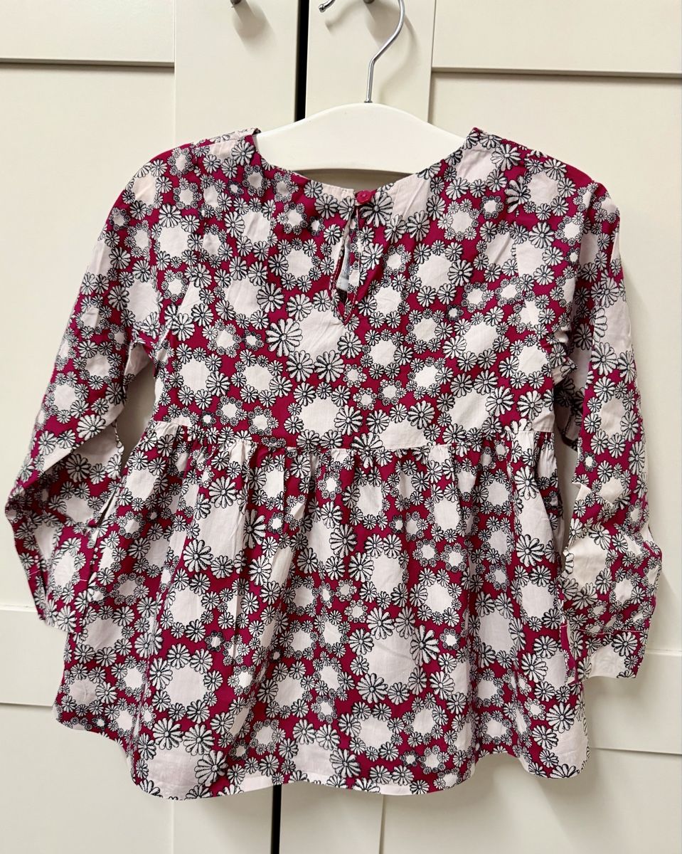 Jacadi Camicette, T-shirt & Top: Jacadi Paris Bluse, Gr. 4A, Blumenmuster – Usato da Riehen venduto da kat_cx85 1