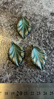 Metall Anhänger Blatt Vintage grün 3 Stück DIY