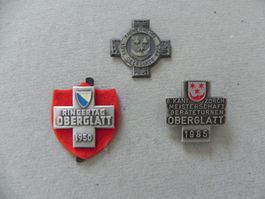 Medaille 4 Sport Abzeichen Brosche Oberglatt ZH 1920 - 1985