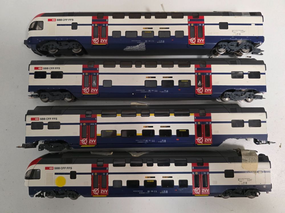 LILIPUT CFF ZVV S-Bahn RABe 511 Zug Set 4 pieces dès 1.-fr (Défectueux ...