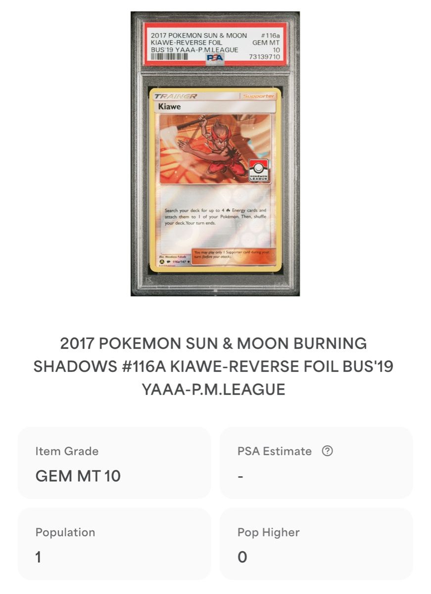 Pokémon Cartes à collectionner: PSA 10 - POP 1 - Pokemon Kiawe – Neuf (Voir description) à Grosshöchstetten par senseirocs 1