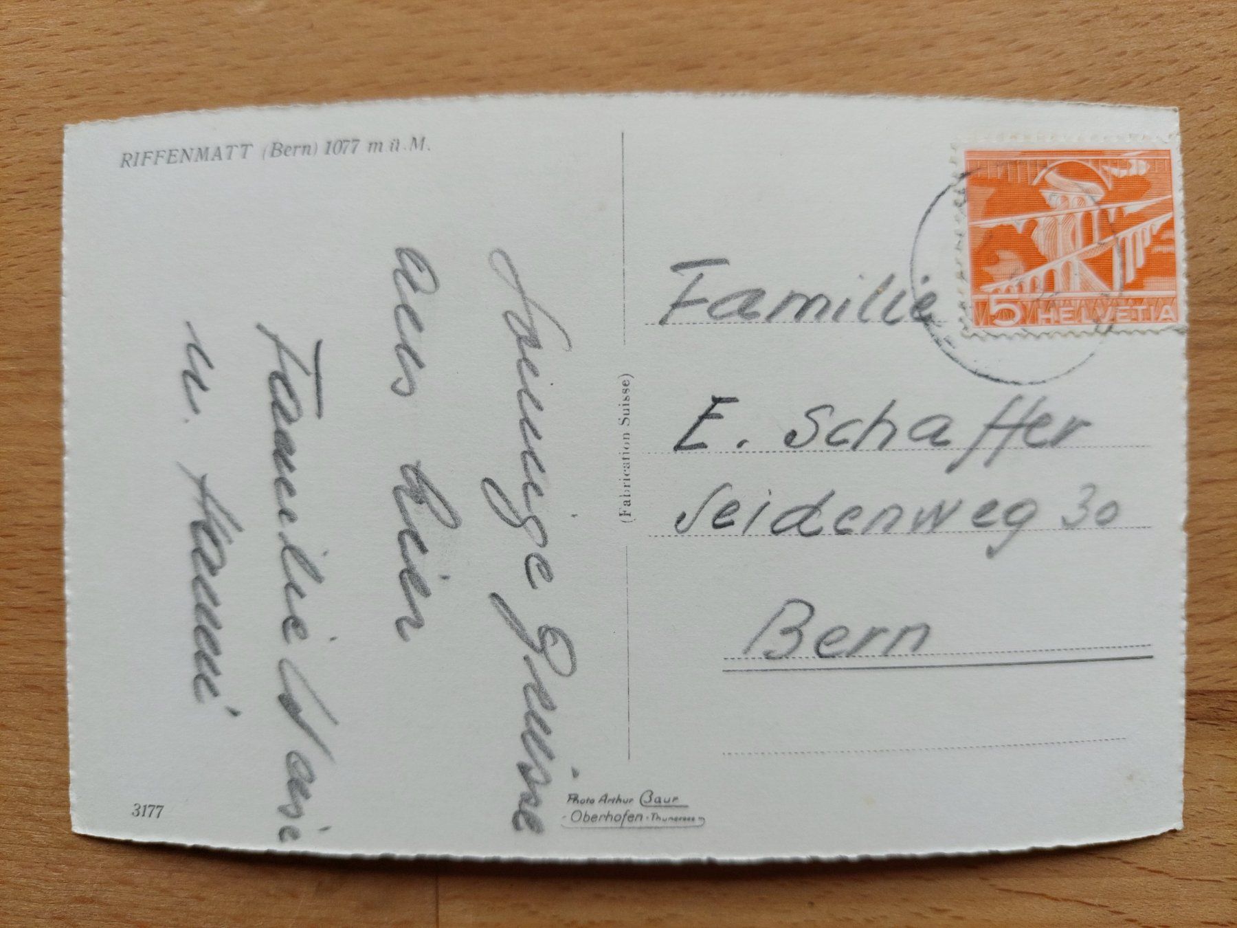 Cartes postales: AK Riffenmatt BE – D'occasion à Obfelden par Foto_Bild_Kunst_Buch 1