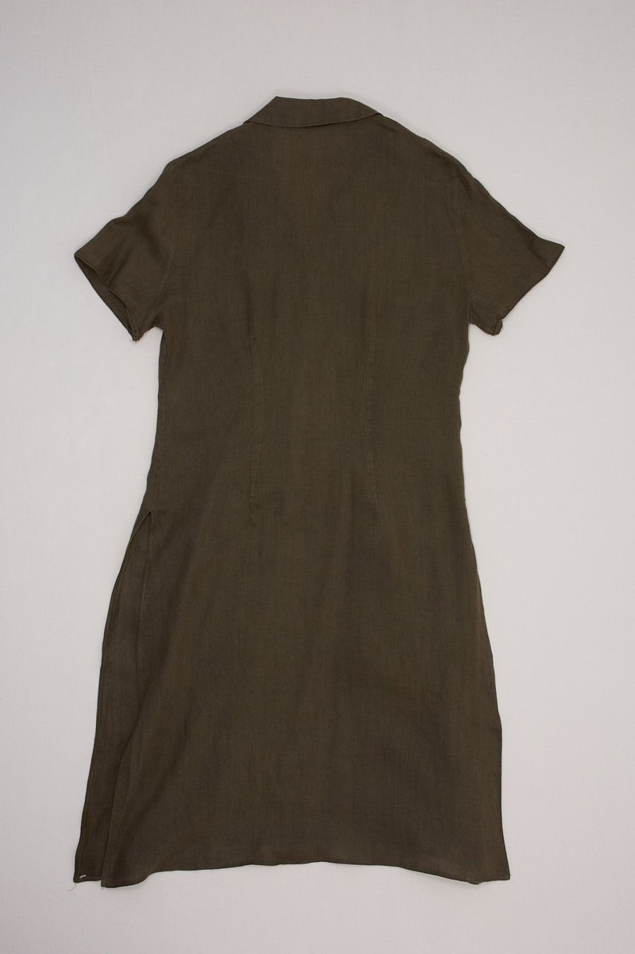 Vestiti: Robe Longue Vintage 100% Lin Vert Olive Taille M – Usato da Fribourg venduto da re-fine 3