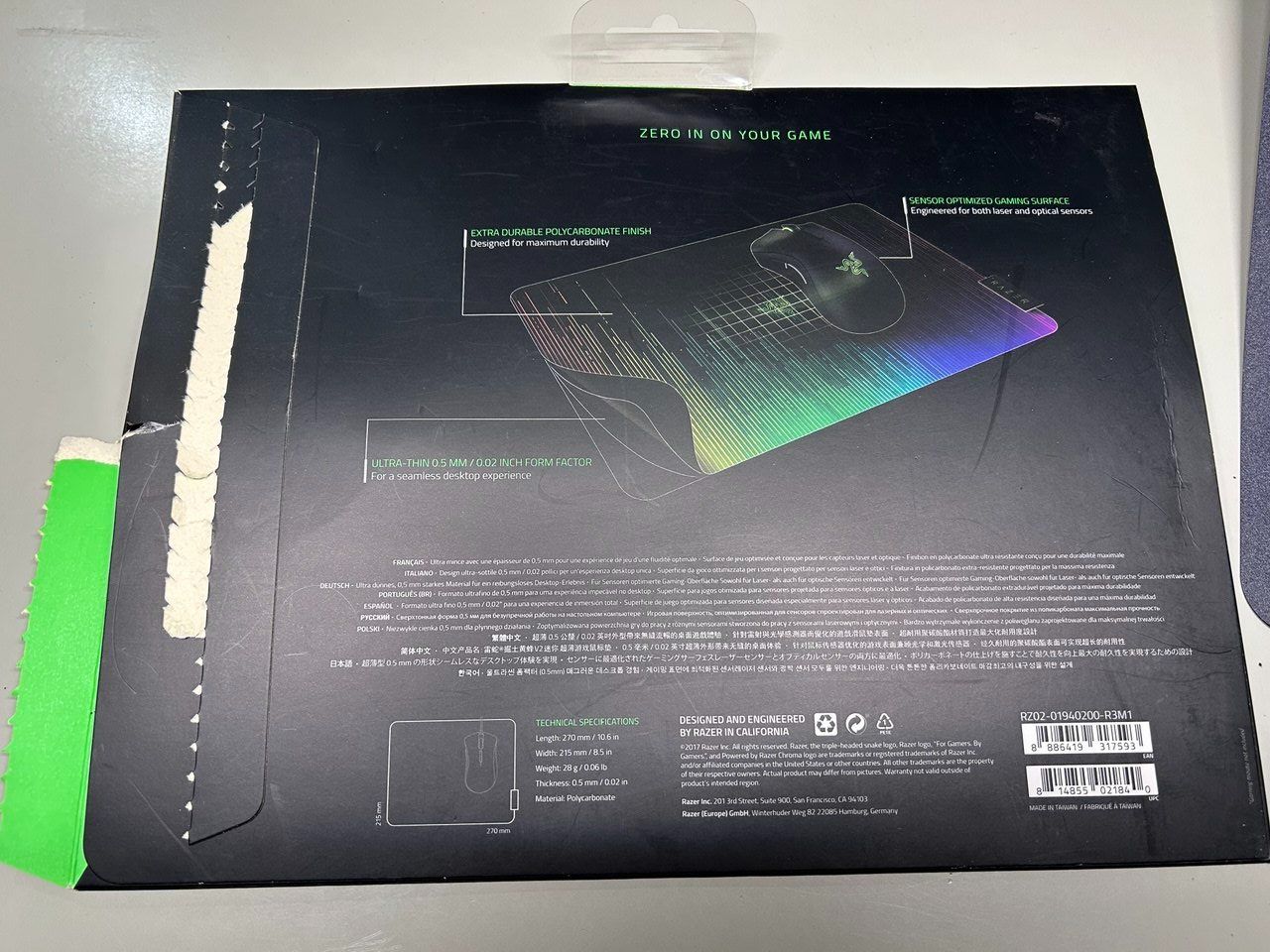 Razer Tappetini per mouse: Tappeto Mouse Razer Sphex V2 Mini – Nuovo (secondo la descrizione) da Giubiasco venduto da LorisVale 4