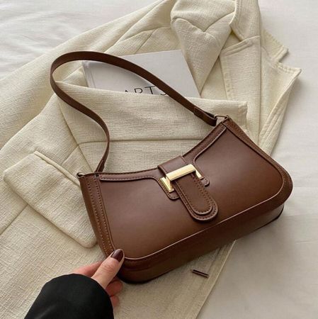 Sac à main vintage marron, parfait pour l'automne!🍂 (54)