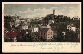 AK Burgdorf, Teilansicht mit Kirche aus der Vogelschau