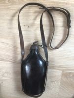SEHR SCHÖNE ALTE FELDFLASCHE CH. ARMEE UM 1880 LEDER