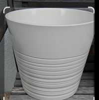 IKEA  Übertopf weiss Steingut mit Rillen
