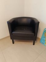 Cocktailsessel schwarz Kunstleder gepolstert gebraucht