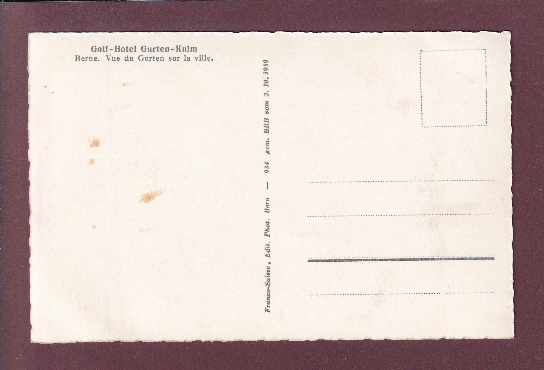 Cartoline postali: BERN - Blick vom Gurten – Usato da Pully venduto da nicecards 1