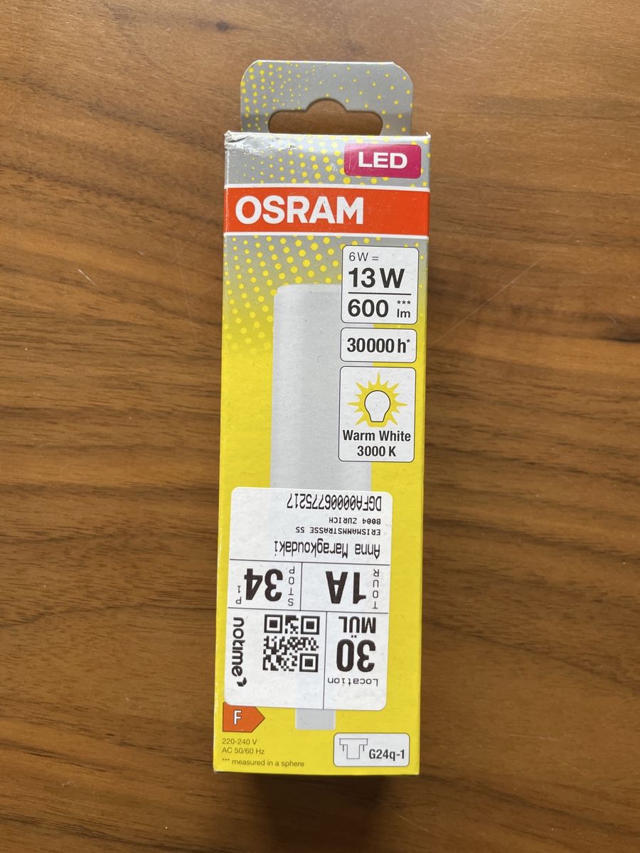 Osram Lampade: Osram Dulux Led G24q-1 – Nuovo e nell'imballaggio originale da Zürich venduto da AnnaM_