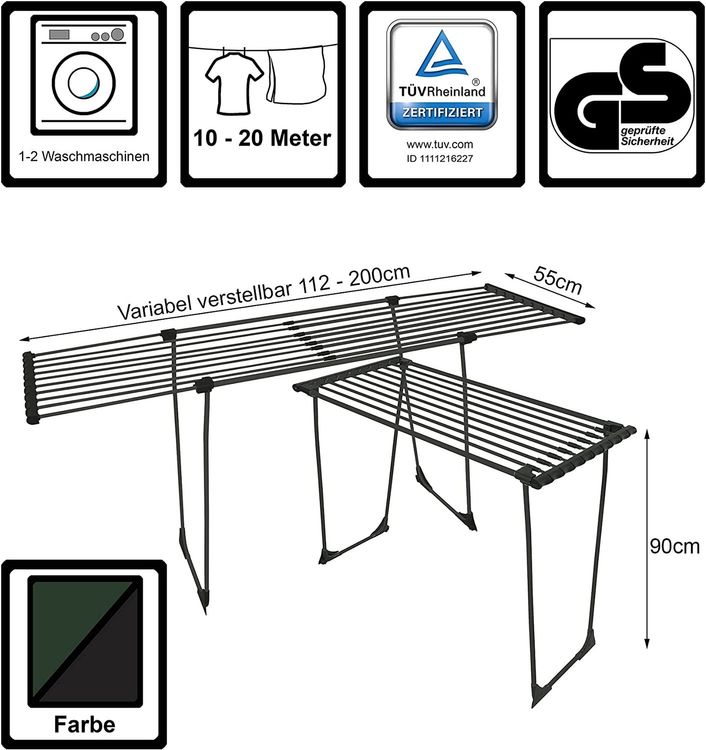 Black Design Wäscheständer Neben Waschmaschine Usw. Trocknen | Kaufen ...