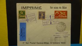3.X.25., Post AERIENNE GENEVE - MILAN