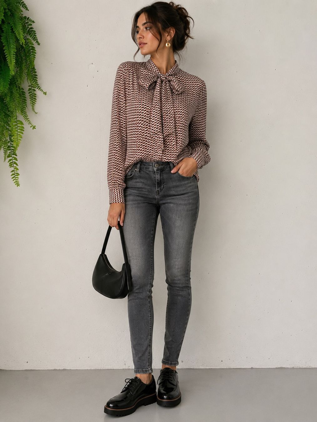 Massimo Dutti Blusen: Massimo Dutti Schluppenbluse Gr. 34/36 Print creme bordeaux – Neu (gemäss Beschreibung) aus Regensdorf von secondchancefashion 1